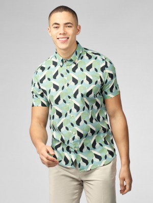 Ben Sherman Art Deco Shirts Green | 942MOSZGR