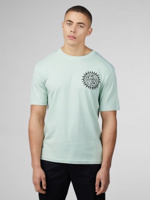 Ben Sherman B by Ben Sherman Festival Poster T-Shirt Mint | 786KHDVJY