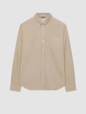 Ben Sherman Beatnik Oxford Garment Dye Shirts Grey | 357ZDSFGW