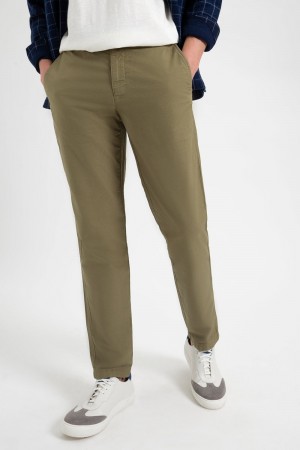 Ben Sherman Beatnik Oxford Slim Taper Garment Dye Chino Pants Light Olive | 459WEQMIT