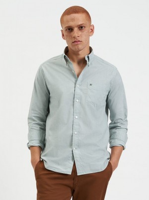 Ben Sherman Beatnik Wash Long-Sleeve Shirts Green | 913AGRDKC