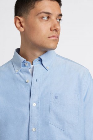 Ben Sherman Brighton Oxford Organic Shirts Blue | 941FMRHLY