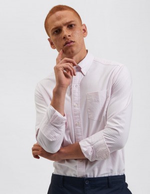 Ben Sherman Brighton Oxford Shirts Pink Stripes | 013HNFYVK