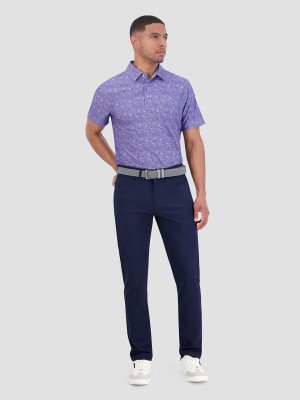 Ben Sherman Broken Record Tech Jersey Sports Fit Polo Shirts Purple | 268CAHXTV