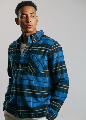 Ben Sherman Brushed Ivy Check Shirts Blue | 138CTBWQI