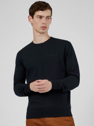 Ben Sherman Signature Crewneck Knitwear Black | 315AVPKXS