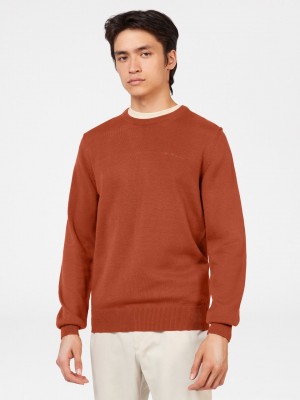 Ben Sherman Signature Crewneck Knitwear Orange | 824QYHWIF