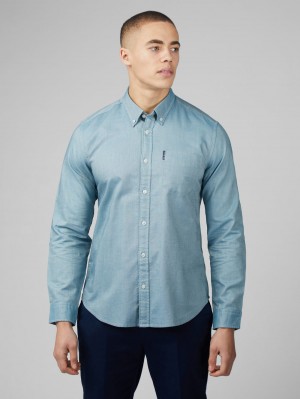 Ben Sherman Signature Oxford Shirts Turquoise | 759SQYTDI