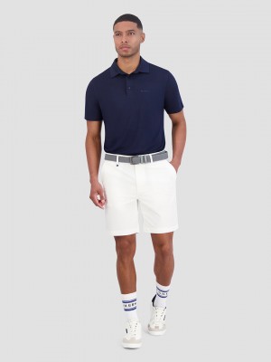 Ben Sherman Solid Air Pique Sports Fit Polo Shirts Navy | 384ALOQMH