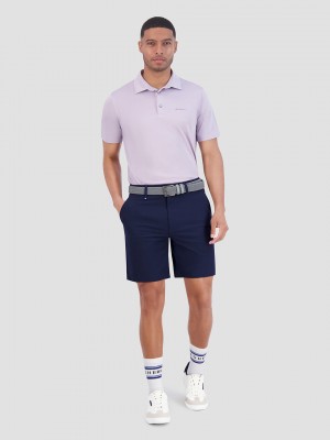 Ben Sherman Solid Air Pique Sports Fit Polo Shirts Purple | 095QPUTZG