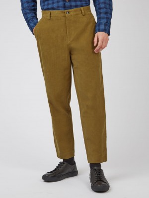 Ben Sherman Tapered Corduroy Pants Brown | 735TURPHW