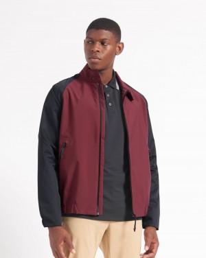 Ben Sherman Waterproof Harrington Jackets Burgundy | 340BPEJZS