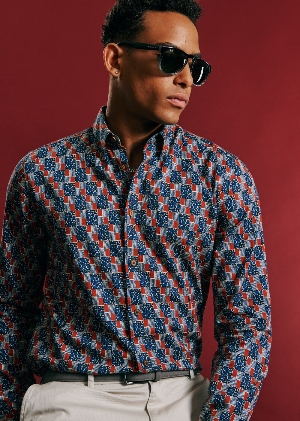 Ben Sherman 1950s Checkerboard Shirts Indigo | 810OUKHCP