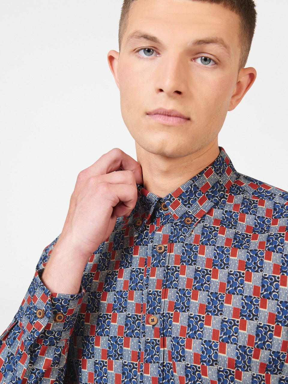 Ben Sherman 1950s Checkerboard Shirts Indigo | 810OUKHCP