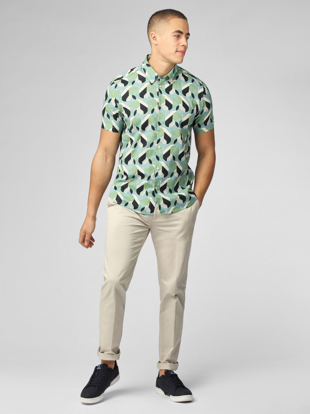 Ben Sherman Art Deco Shirts Green | 942MOSZGR