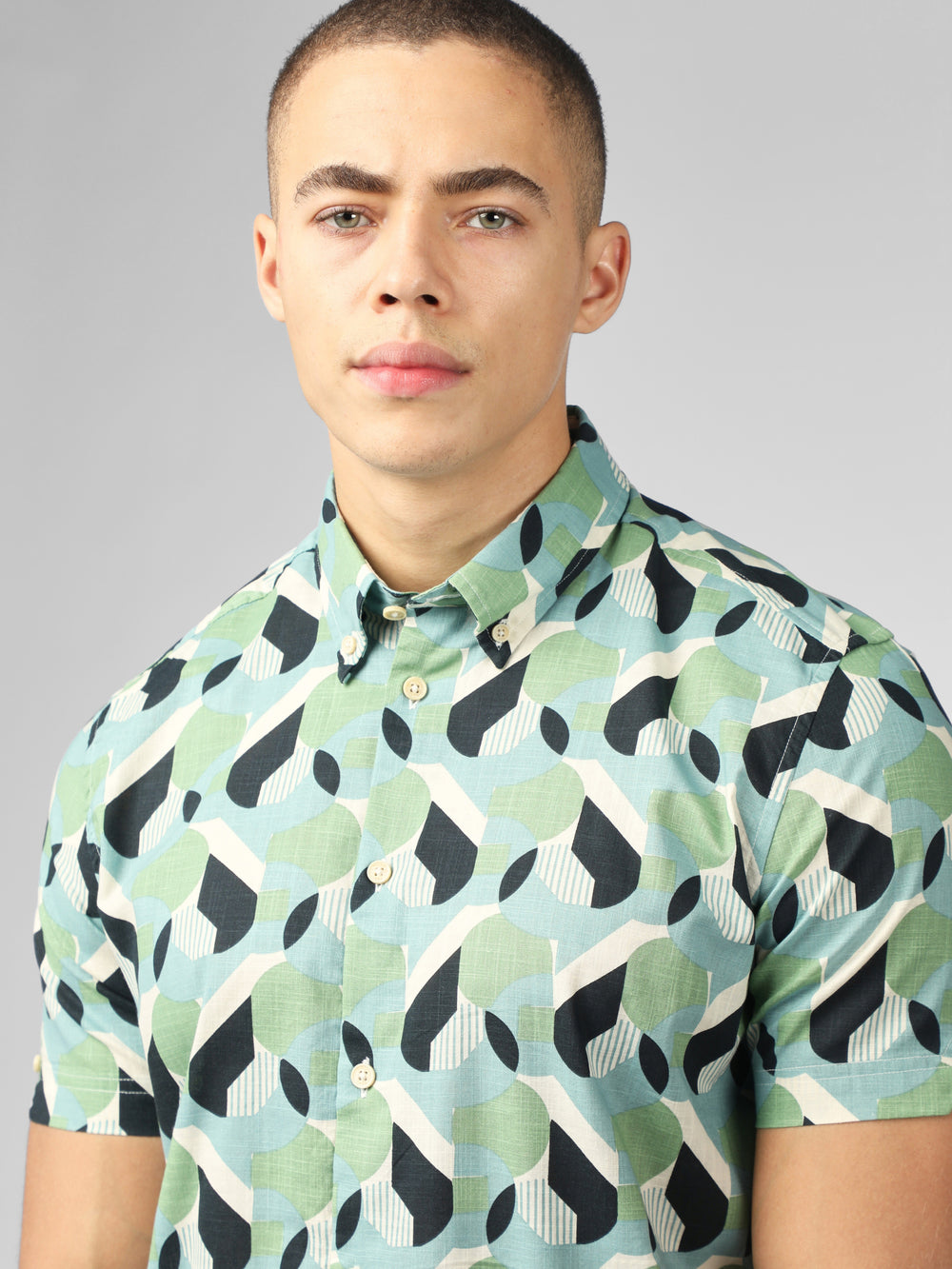 Ben Sherman Art Deco Shirts Green | 942MOSZGR