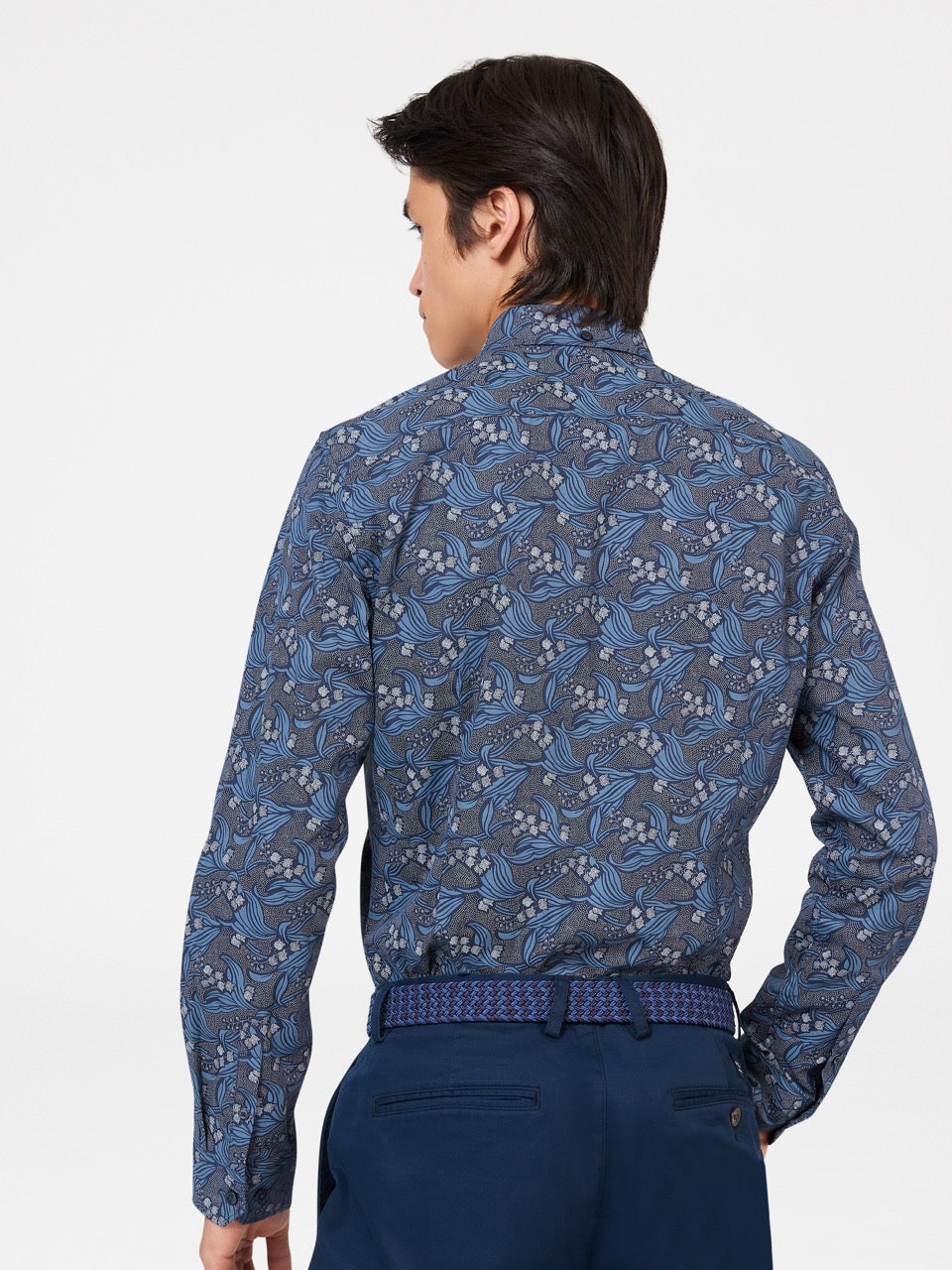 Ben Sherman Art Nouveau Floral Shirts Navy | 742EUAFJS