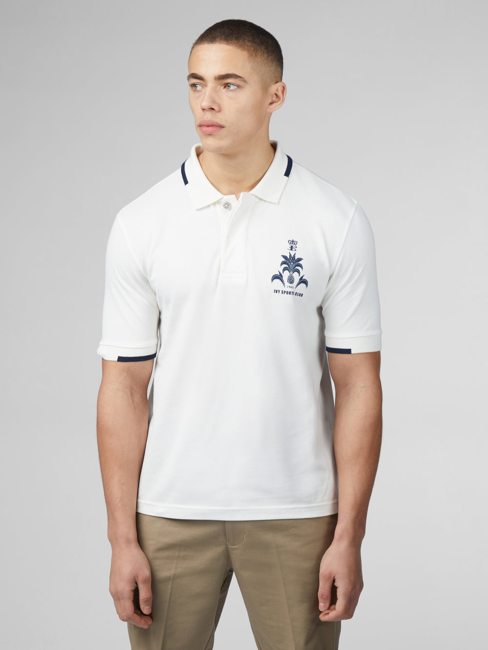 Ben Sherman B by Ben Sherman Sports Club Embroidered Polo Shirts White | 638RJGCHS