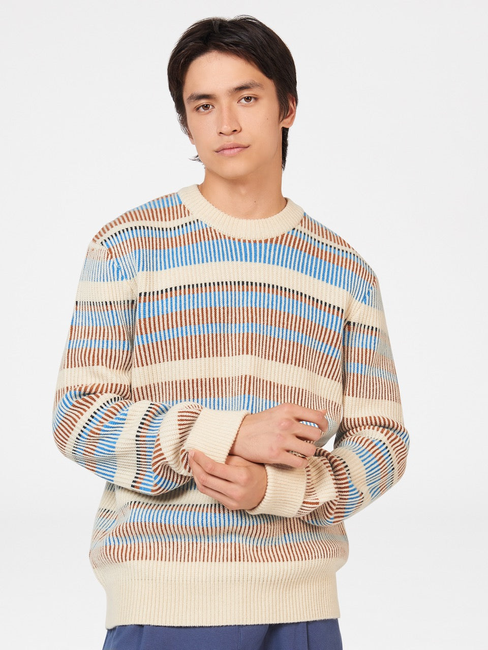 Ben Sherman B by Ben Sherman Stripe Knitwear White | 734XFRLWN