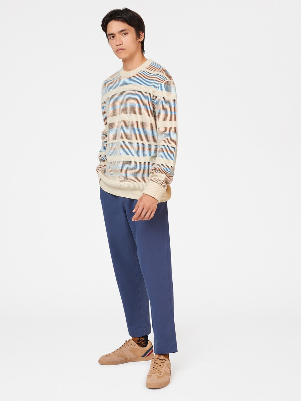 Ben Sherman B by Ben Sherman Stripe Knitwear White | 734XFRLWN