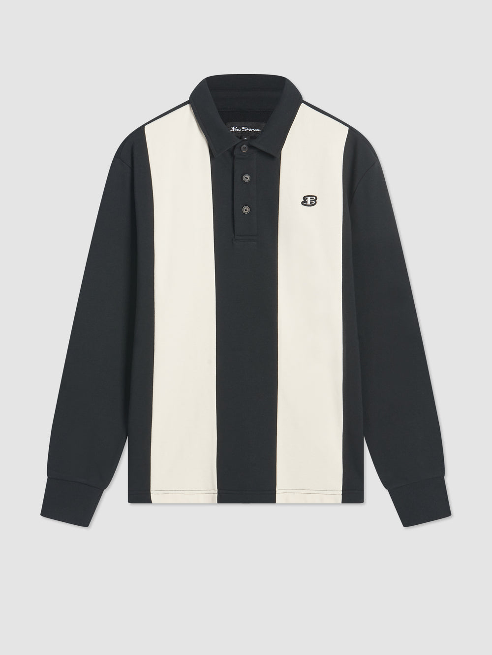 Ben Sherman B by Ben Sherman Stripe Rugby Polo Shirts Black | 483UYLEOJ