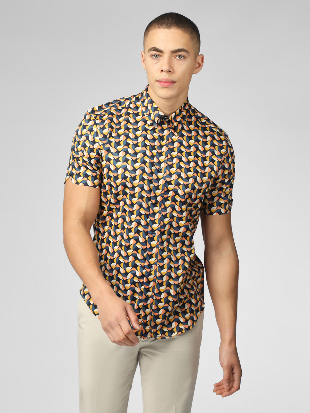 Ben Sherman Bahaus Geo Shirts Yellow | 932EIMLFU