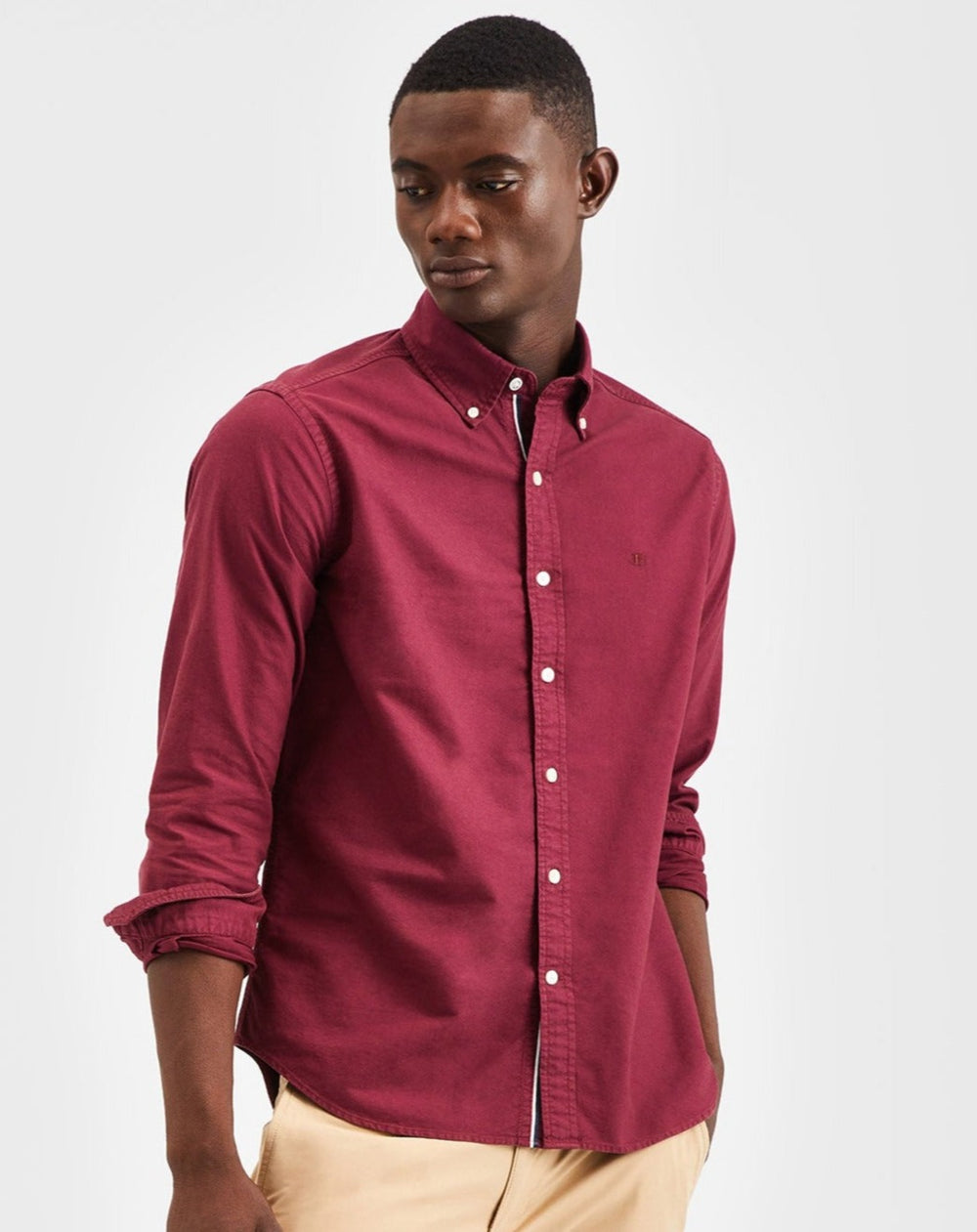 Ben Sherman Beatnik Oxford Garment Dye Shirts Burgundy | 740HCLBUF