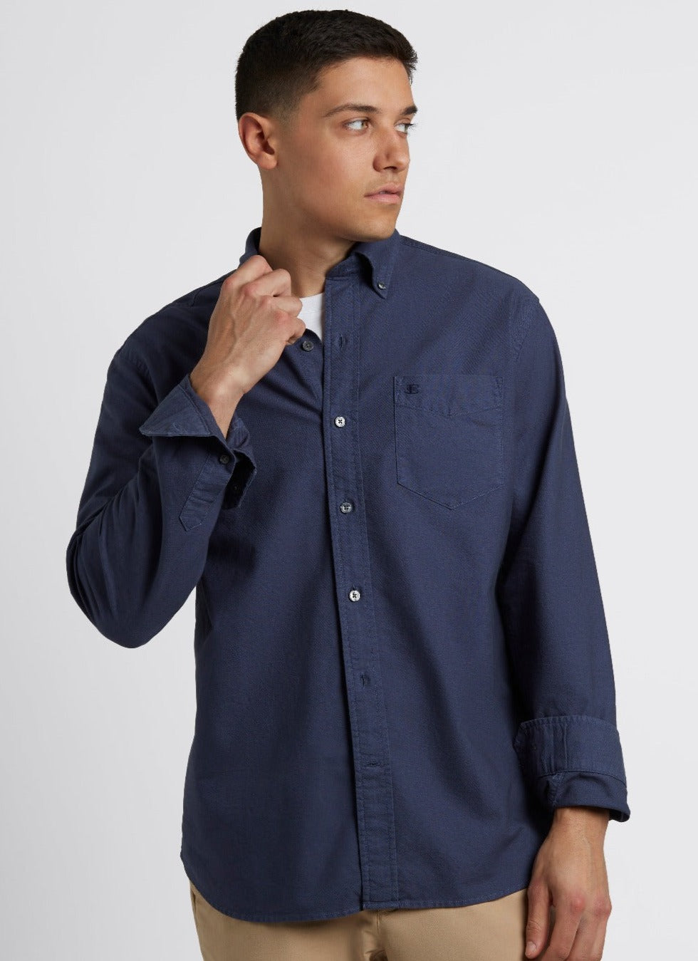 Ben Sherman Beatnik Oxford Garment Dye Shirts Indigo | 832JUCQVA