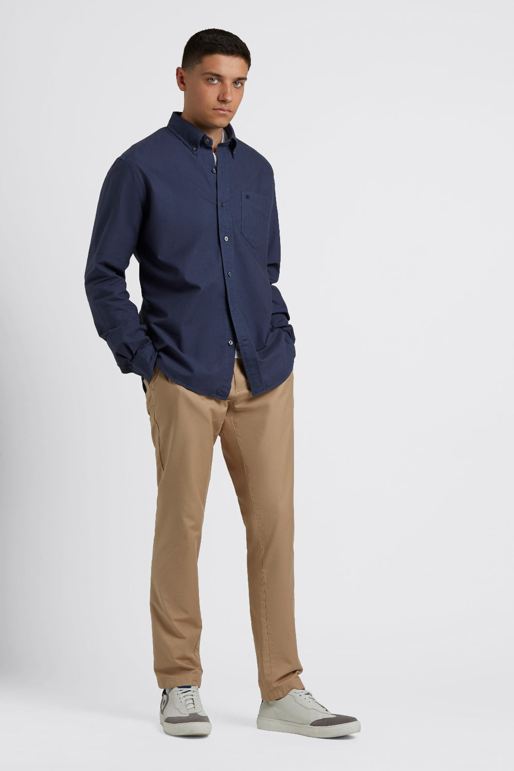 Ben Sherman Beatnik Oxford Garment Dye Shirts Indigo | 832JUCQVA