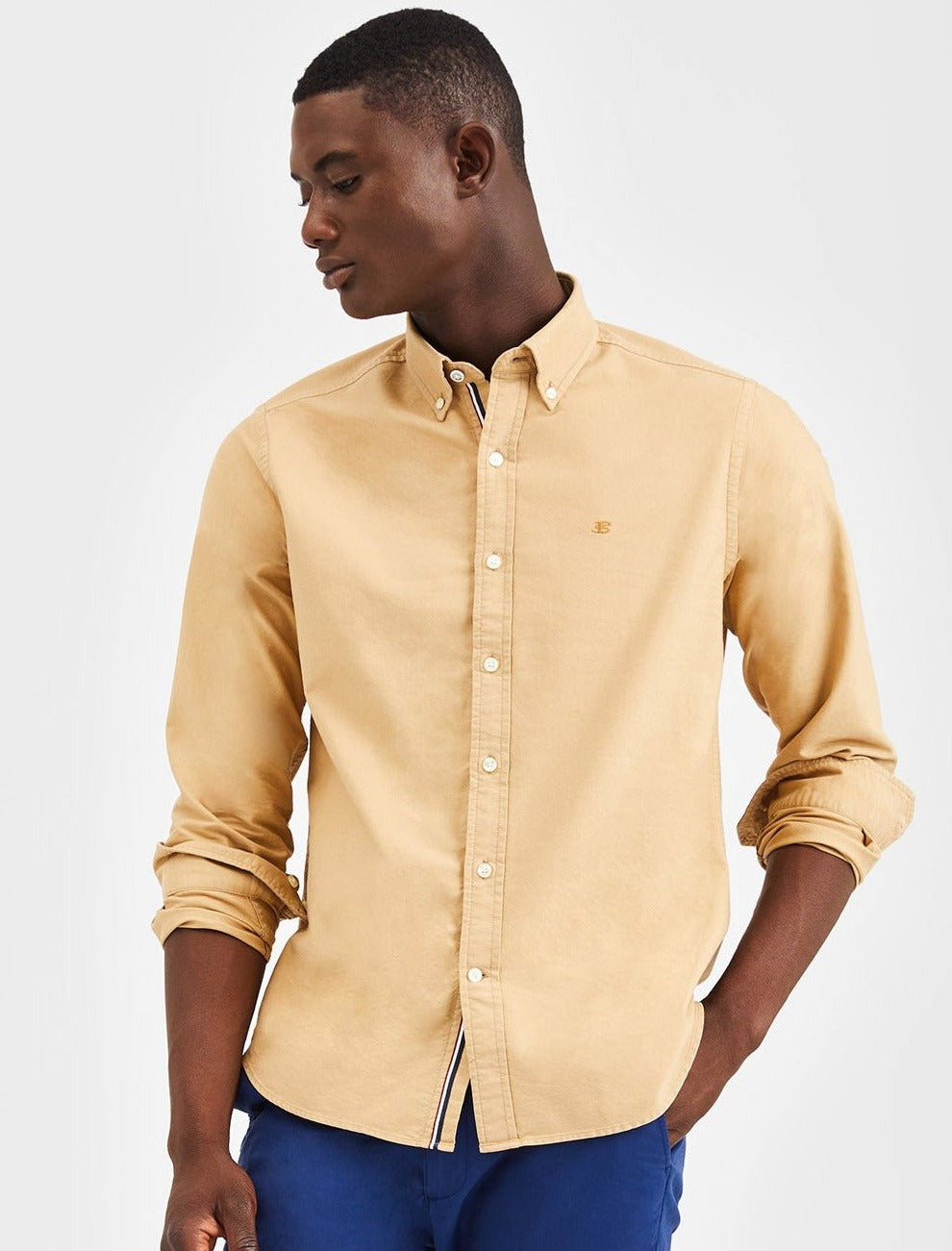 Ben Sherman Beatnik Oxford Garment Dye Shirts Khaki | 213IHRETJ