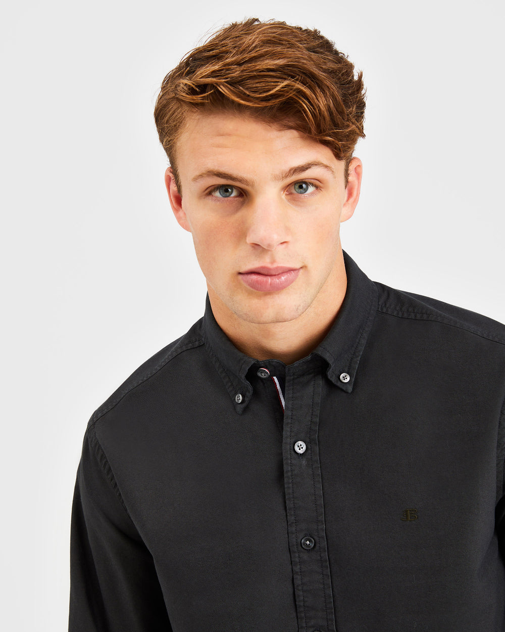 Ben Sherman Beatnik Oxford Garment Dye Shirts Black | 531NQBZXI