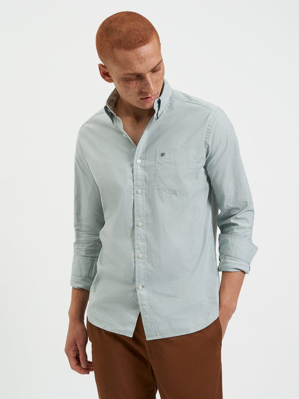 Ben Sherman Beatnik Wash Long-Sleeve Shirts Green | 913AGRDKC