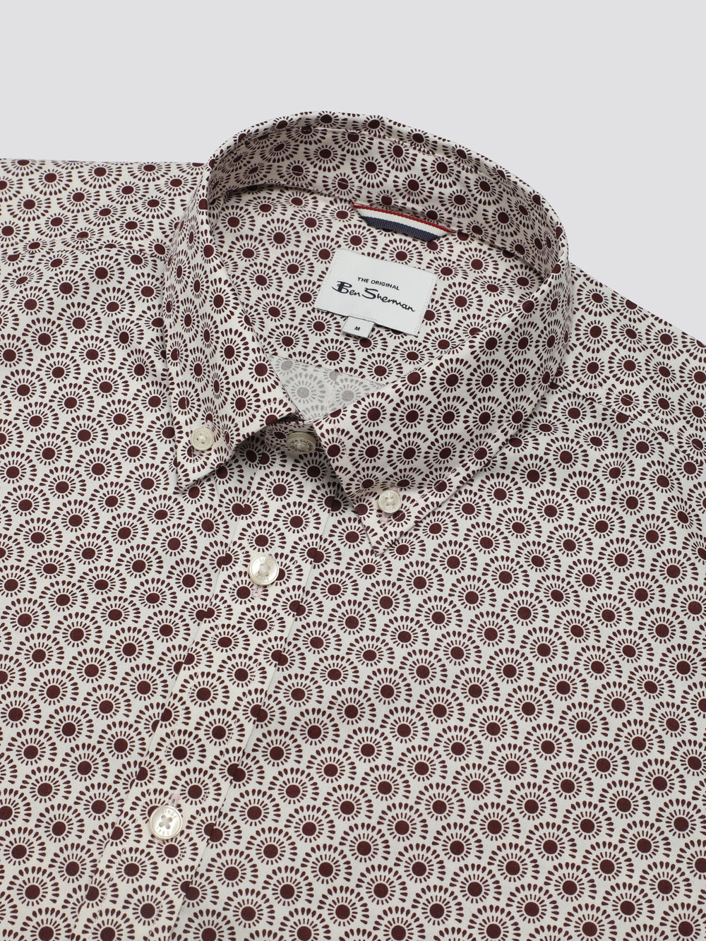 Ben Sherman Block Geo Shirts Dark Red | 310ATFLPZ