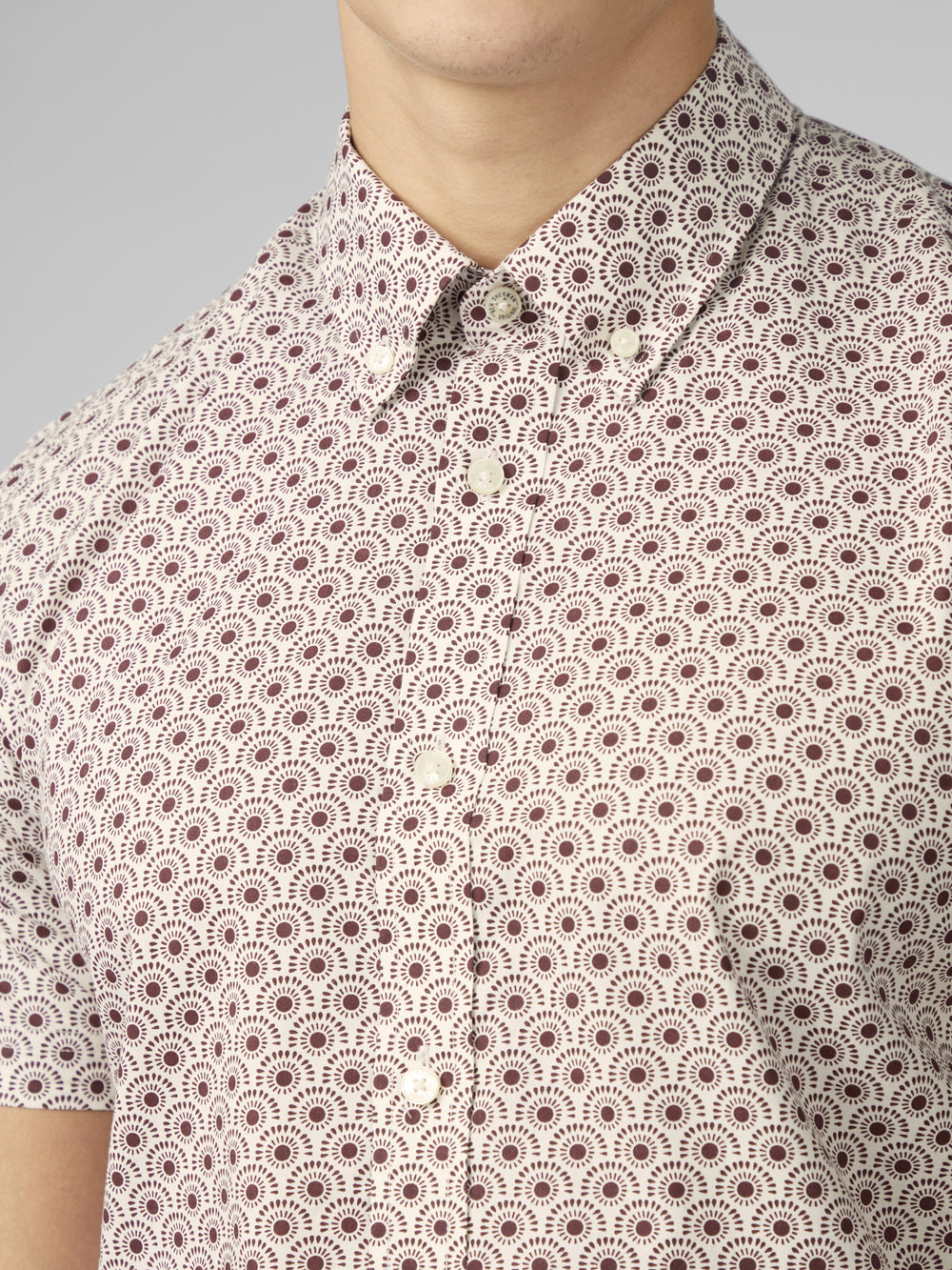 Ben Sherman Block Geo Shirts Dark Red | 310ATFLPZ