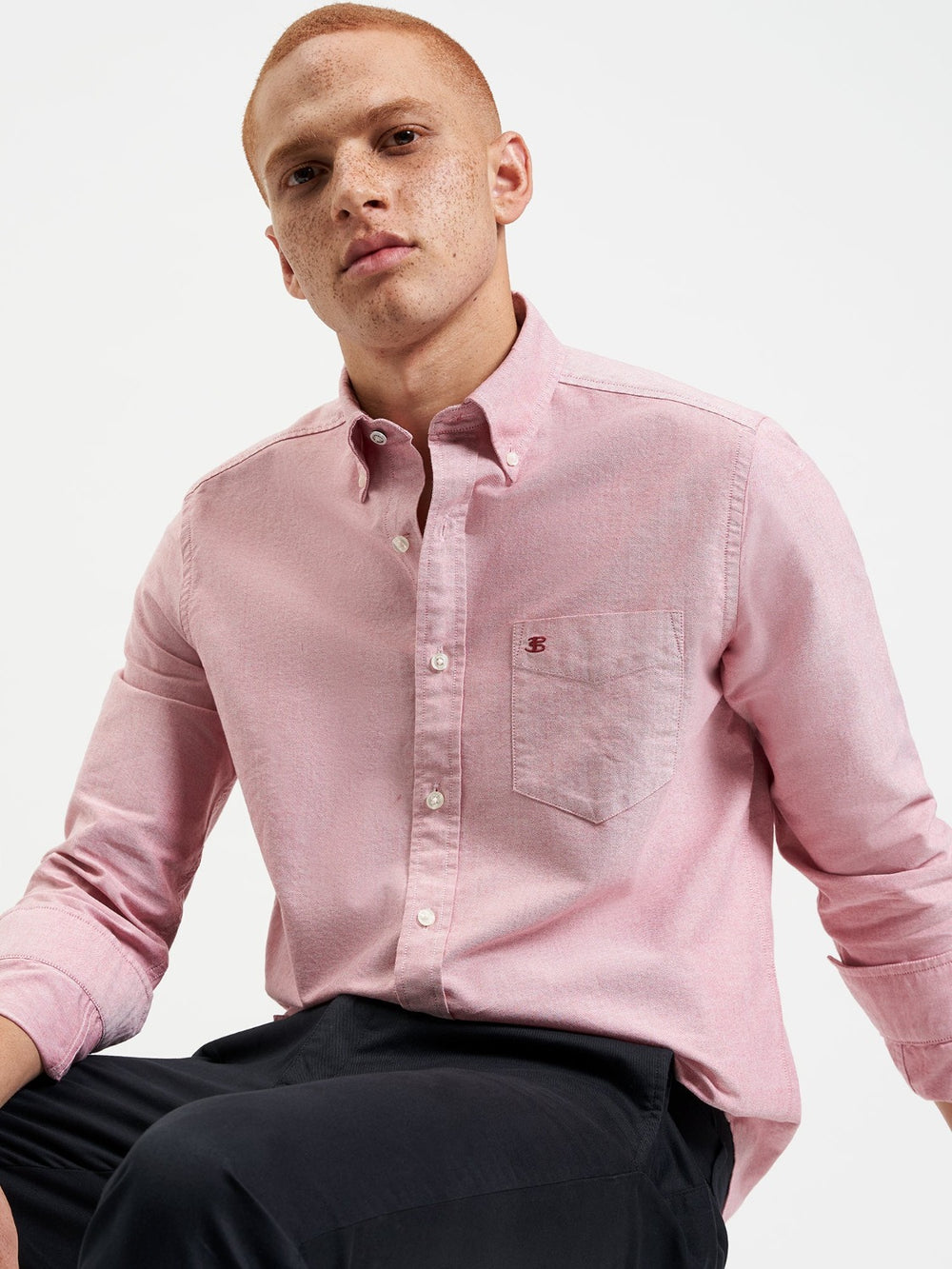 Ben Sherman Brighton Oxford Organic Shirts Light Red | 297BJTNDC