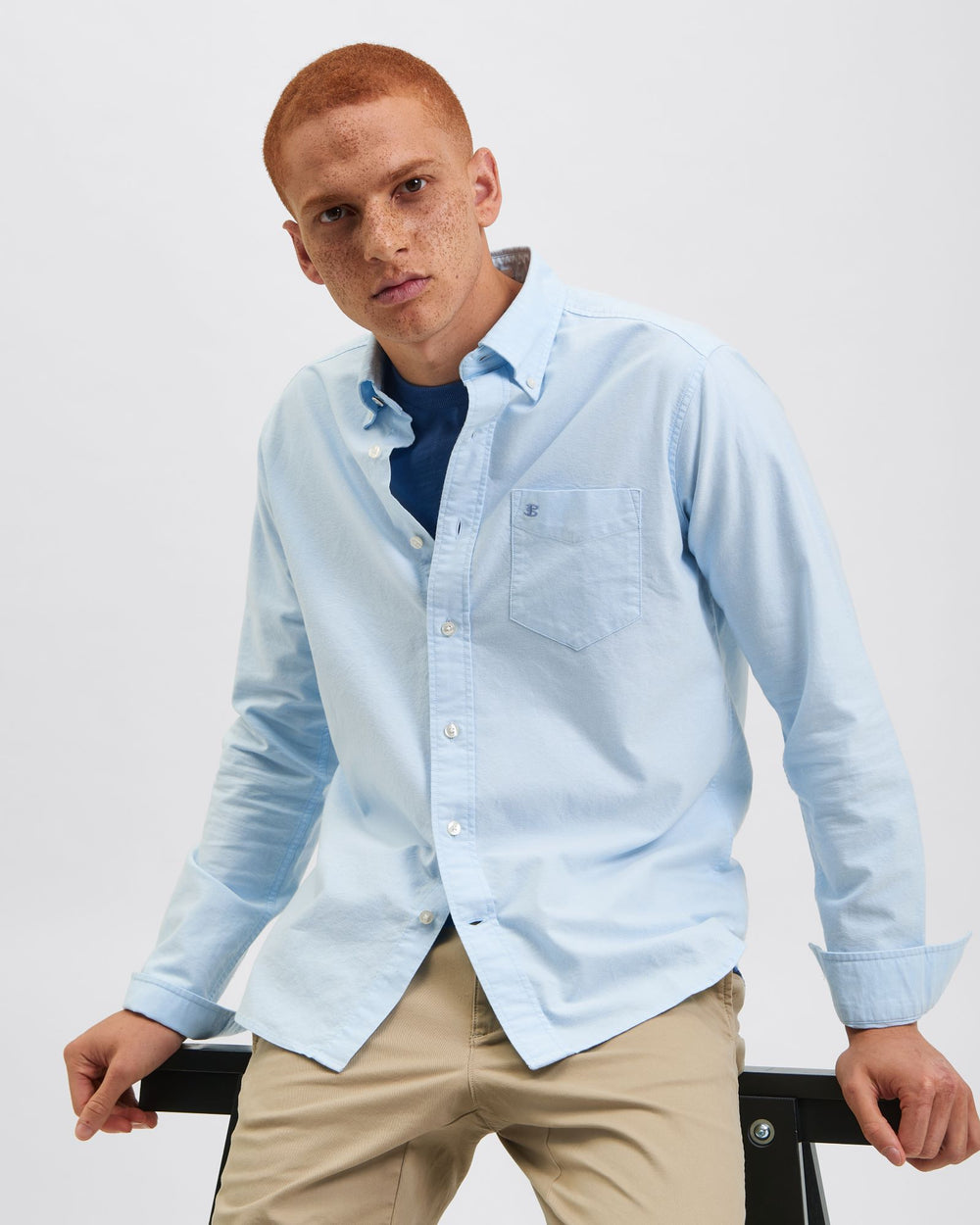 Ben Sherman Brighton Oxford Organic Shirts Blue | 364FWKHZA