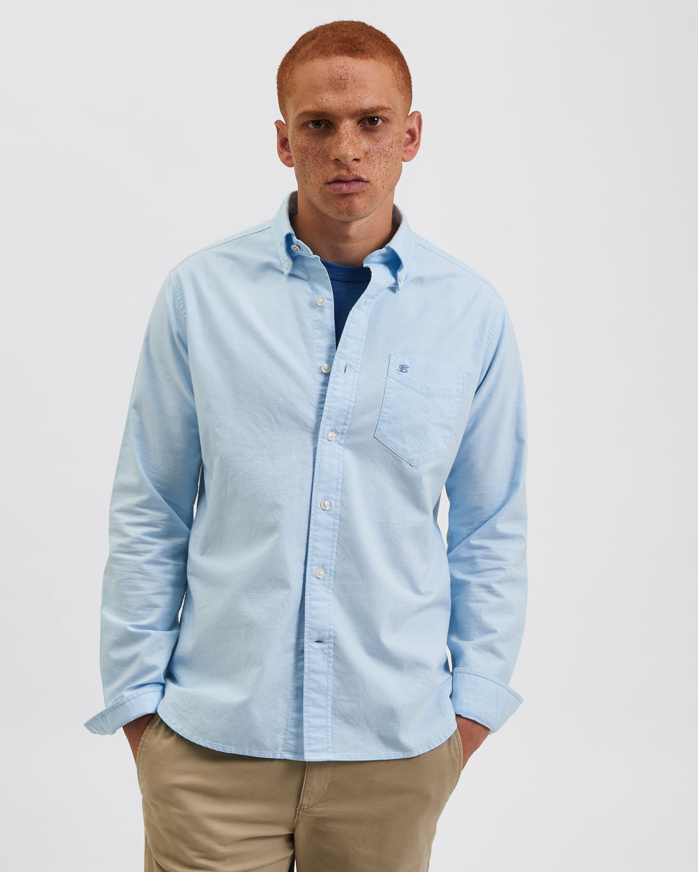 Ben Sherman Brighton Oxford Organic Shirts Blue | 364FWKHZA