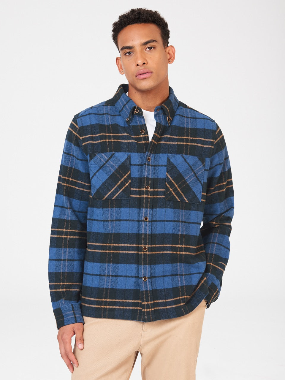 Ben Sherman Brushed Ivy Check Shirts Blue | 138CTBWQI