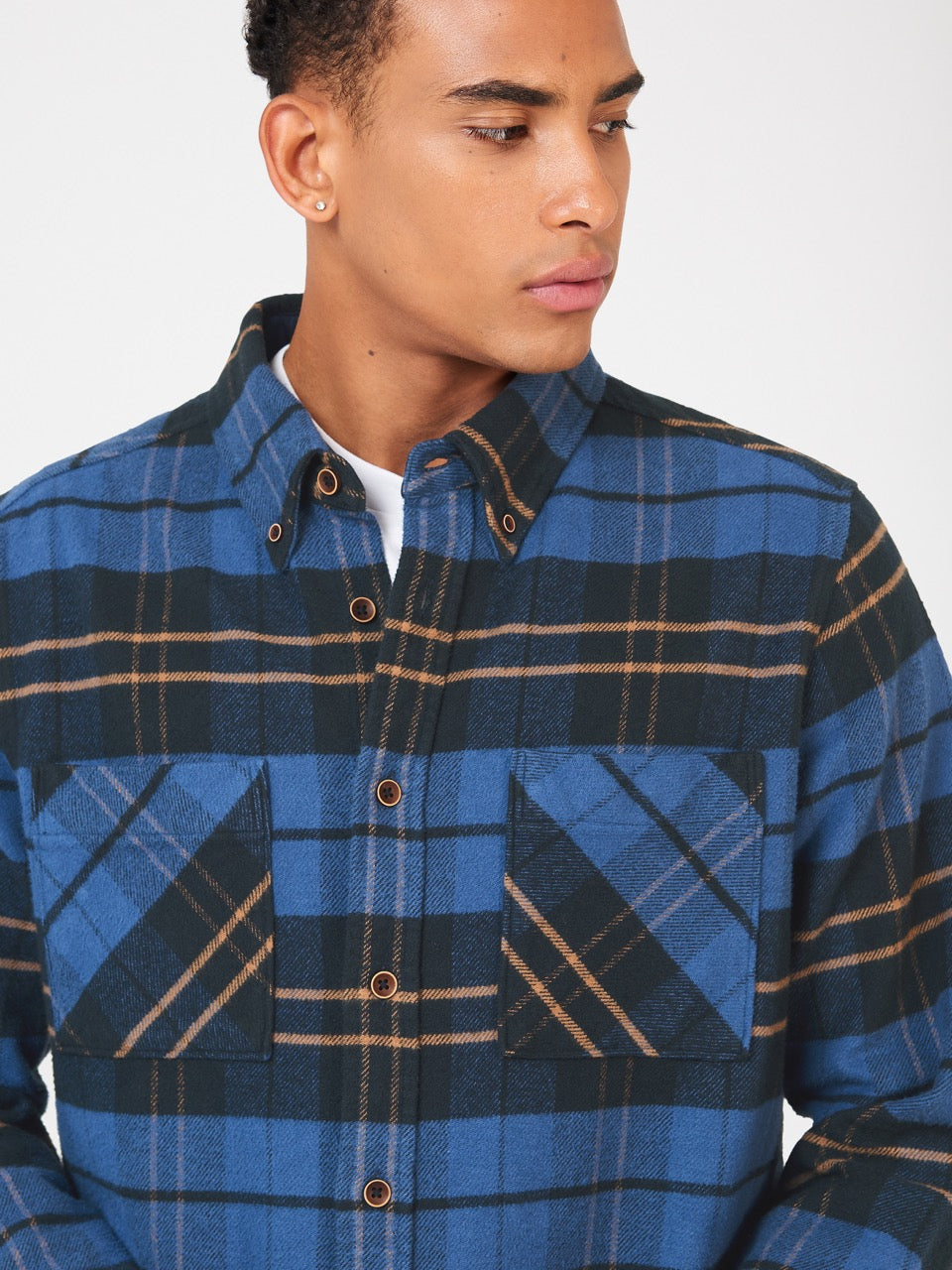 Ben Sherman Brushed Ivy Check Shirts Blue | 138CTBWQI