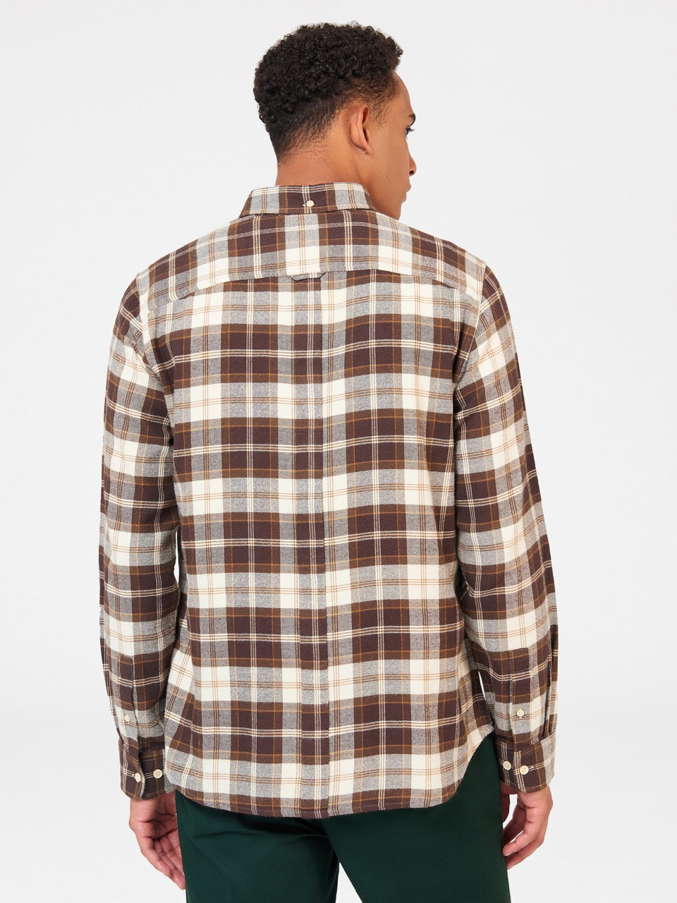 Ben Sherman Brushed Plain Check Shirts Chocolate | 975LUIYFB