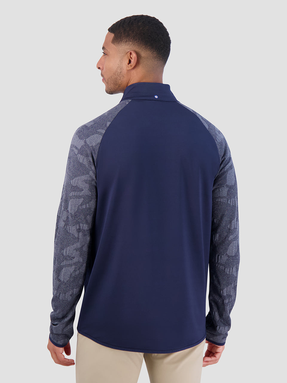 Ben Sherman Camo Jacq. Sleeve Quarter Zip Jackets Navy | 840STZLYB