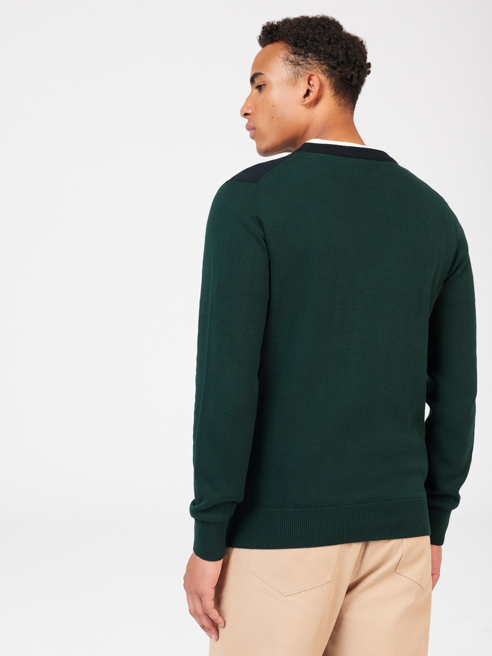 Ben Sherman Chest Stripe Crewneck Knitwear Dark Green | 689BYXMQD