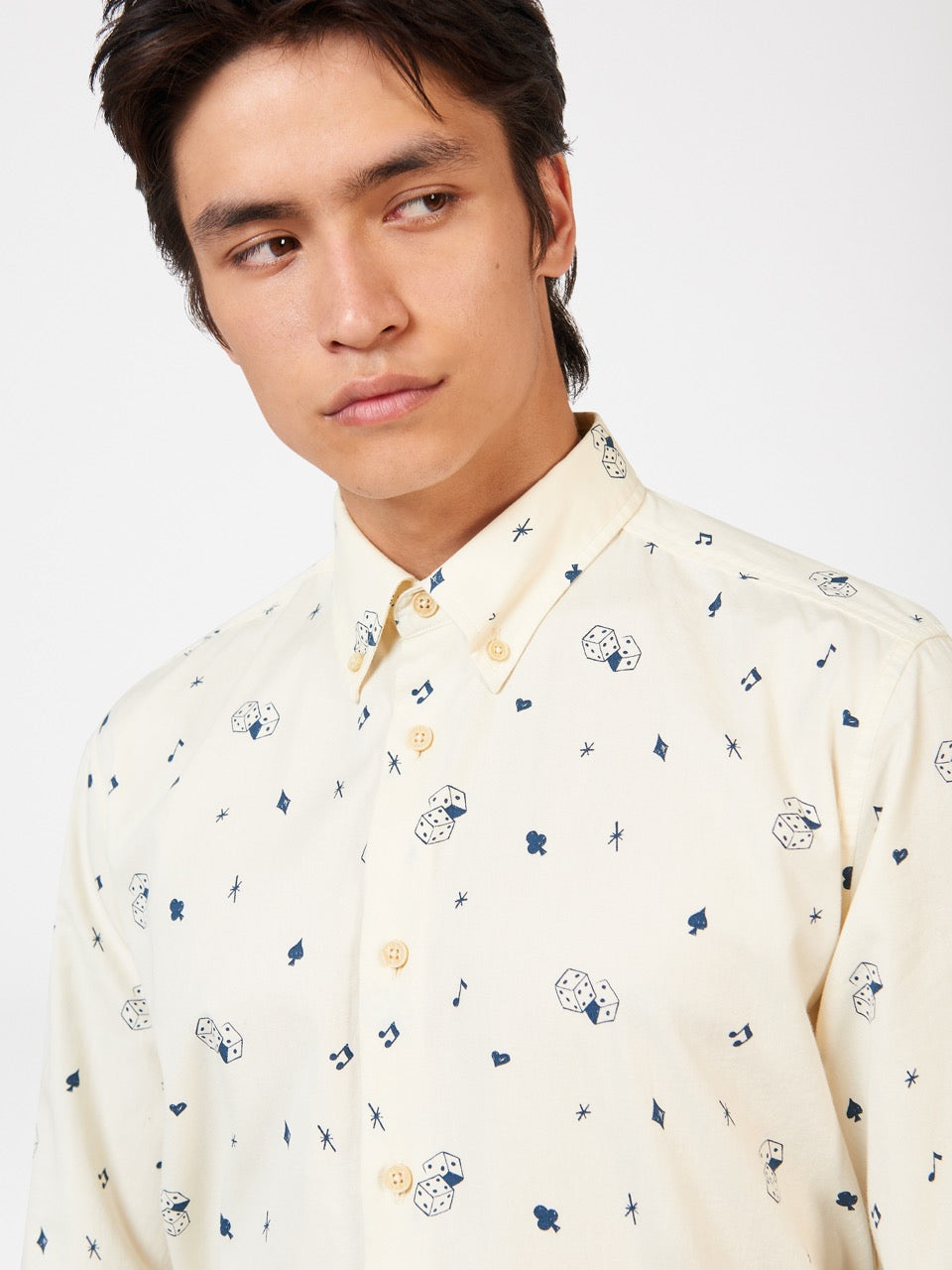 Ben Sherman Conversational Icon Shirts White | 940BYQZKL