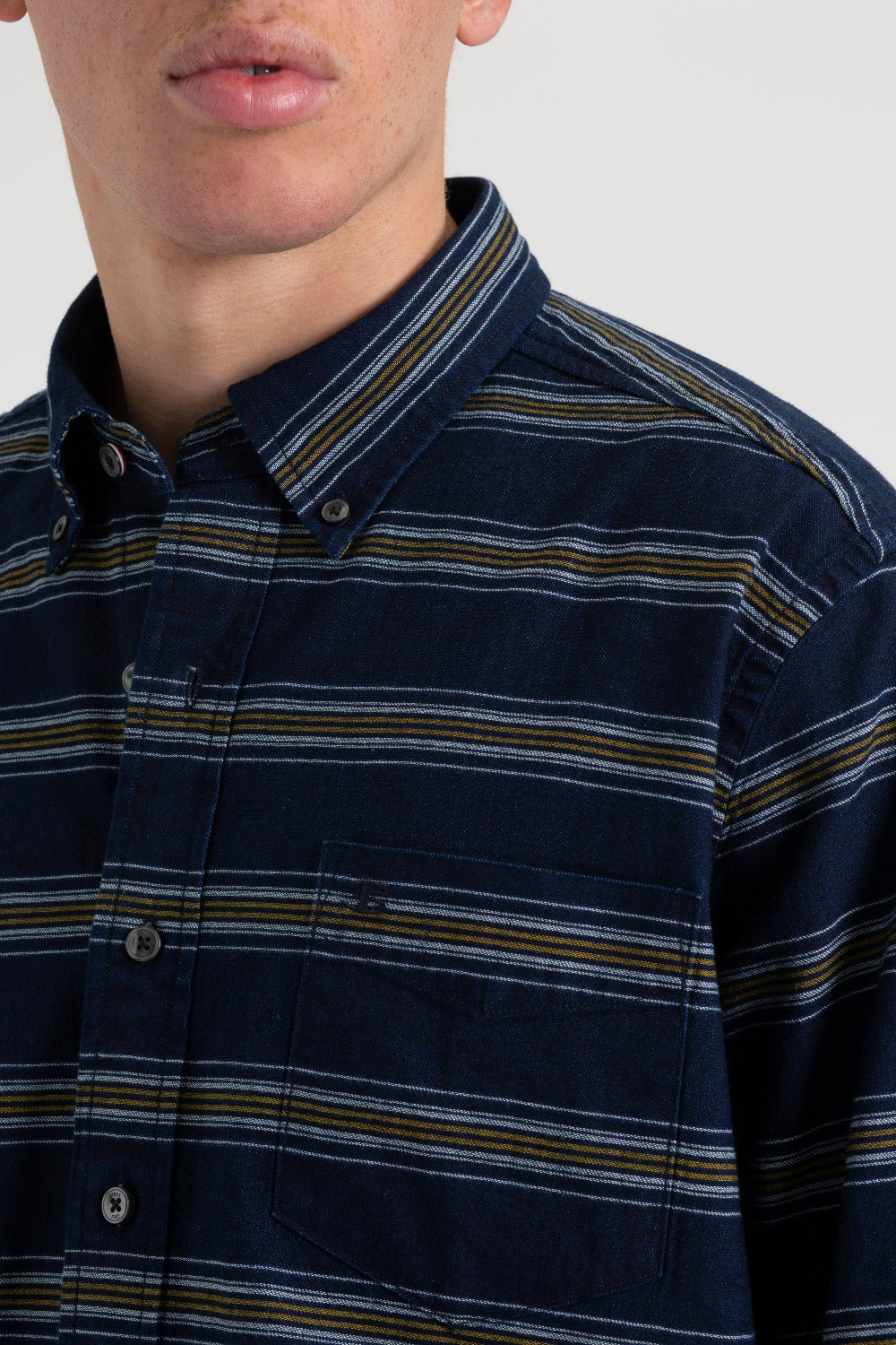 Ben Sherman Dalston Blues Long Sleeve Indigo Stripe Shirts Indigo | 367TMOJRV