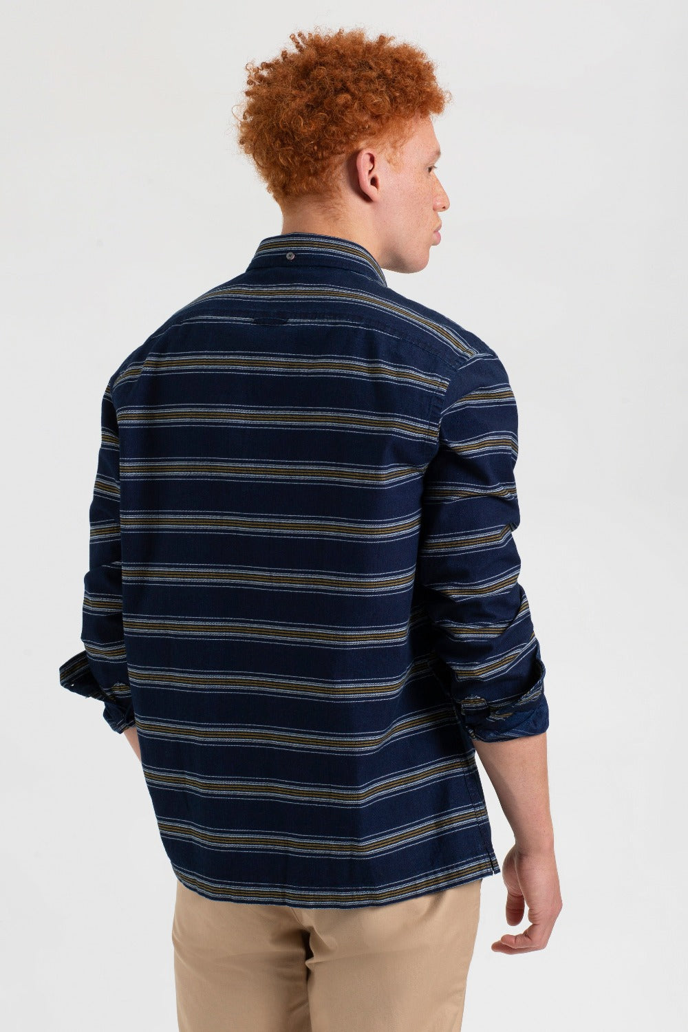 Ben Sherman Dalston Blues Long Sleeve Indigo Stripe Shirts Indigo | 367TMOJRV