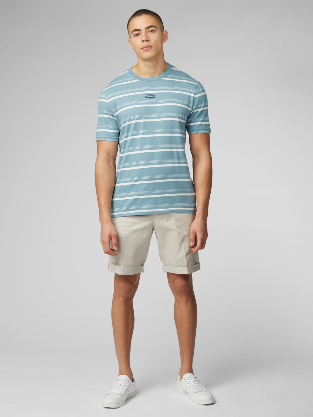 Ben Sherman Fine Stripe T-Shirt Blue | 895KXHYMV