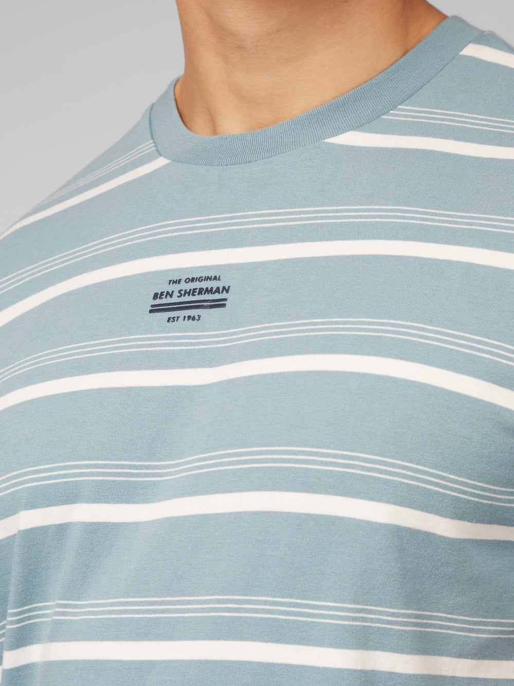 Ben Sherman Fine Stripe T-Shirt Blue | 895KXHYMV