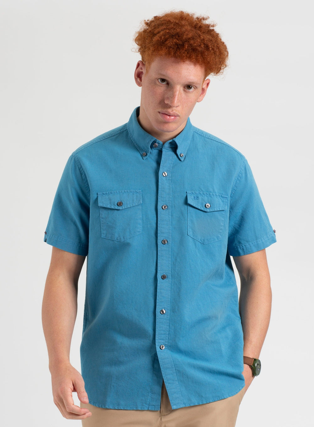 Ben Sherman Garment Dye Linen Shirts Blue | 840LINRQE