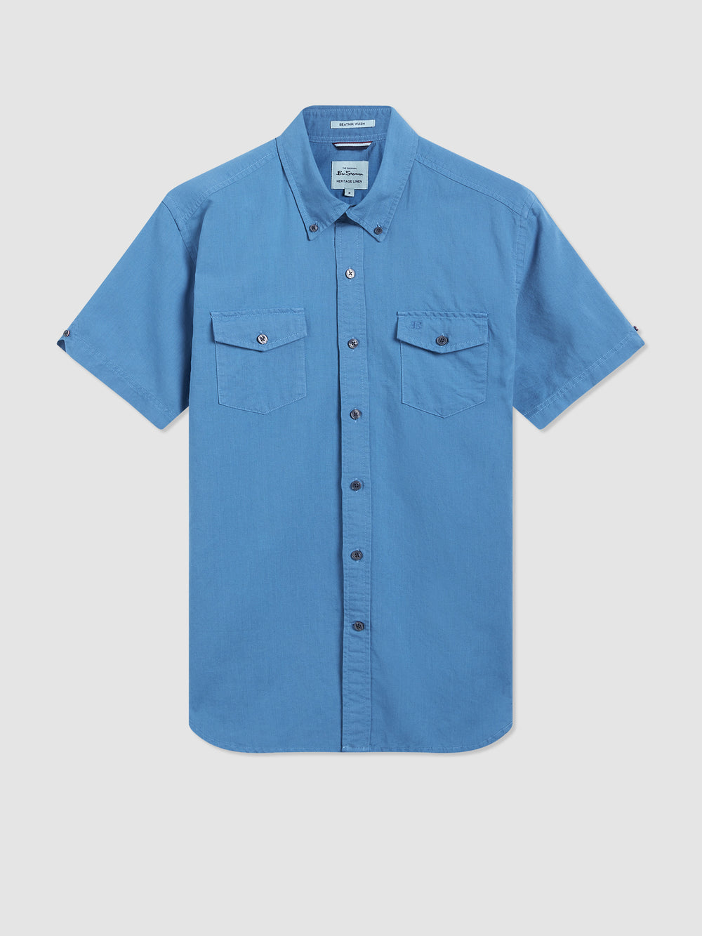 Ben Sherman Garment Dye Linen Shirts Blue | 840LINRQE