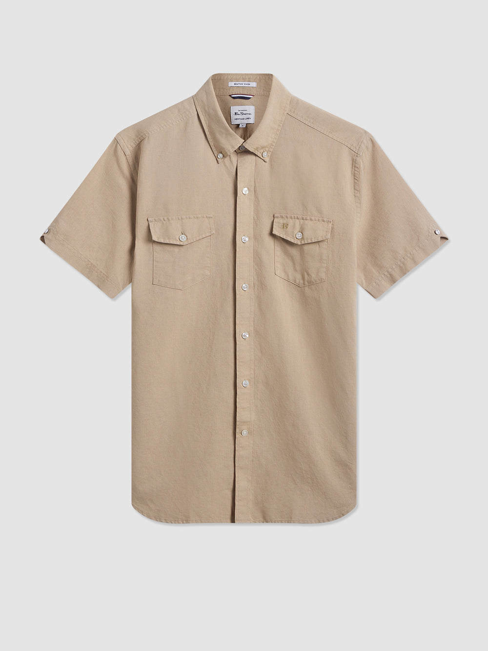 Ben Sherman Garment Dye Linen Shirts Brown | 842DSGBVW